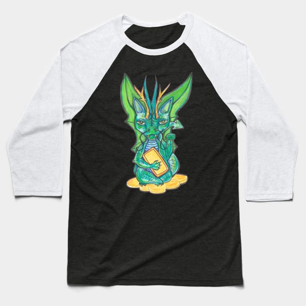 Lucky Dragon Baseball T-Shirt by JenStedman73